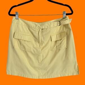 00's vintage baby yellow 100% cotton y2k mini skort Size 10